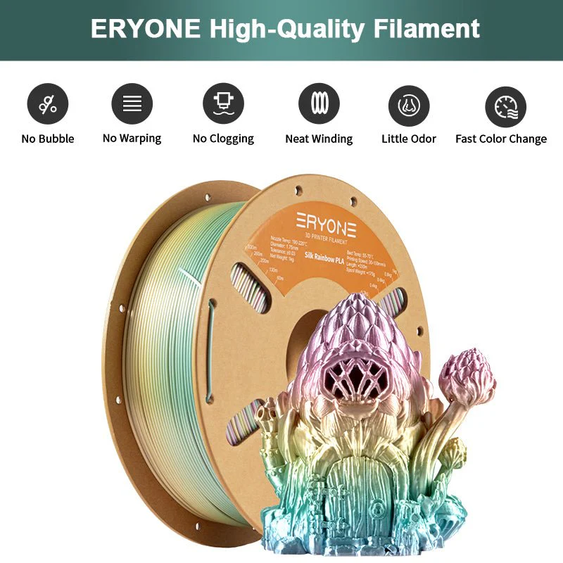 PLA Classical Rainbow Filament - 1.75mm±0.03mm (1kg) - Image 4