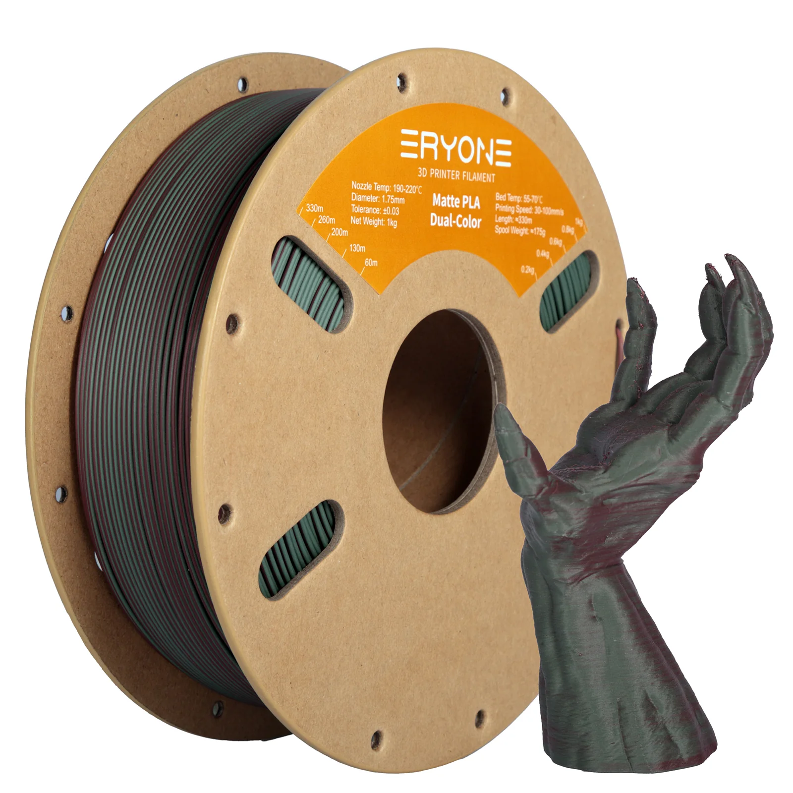 PLA Matte Gradient Dual-Color Filament - 1.75mm±0.03mm (1kg) - Image 10