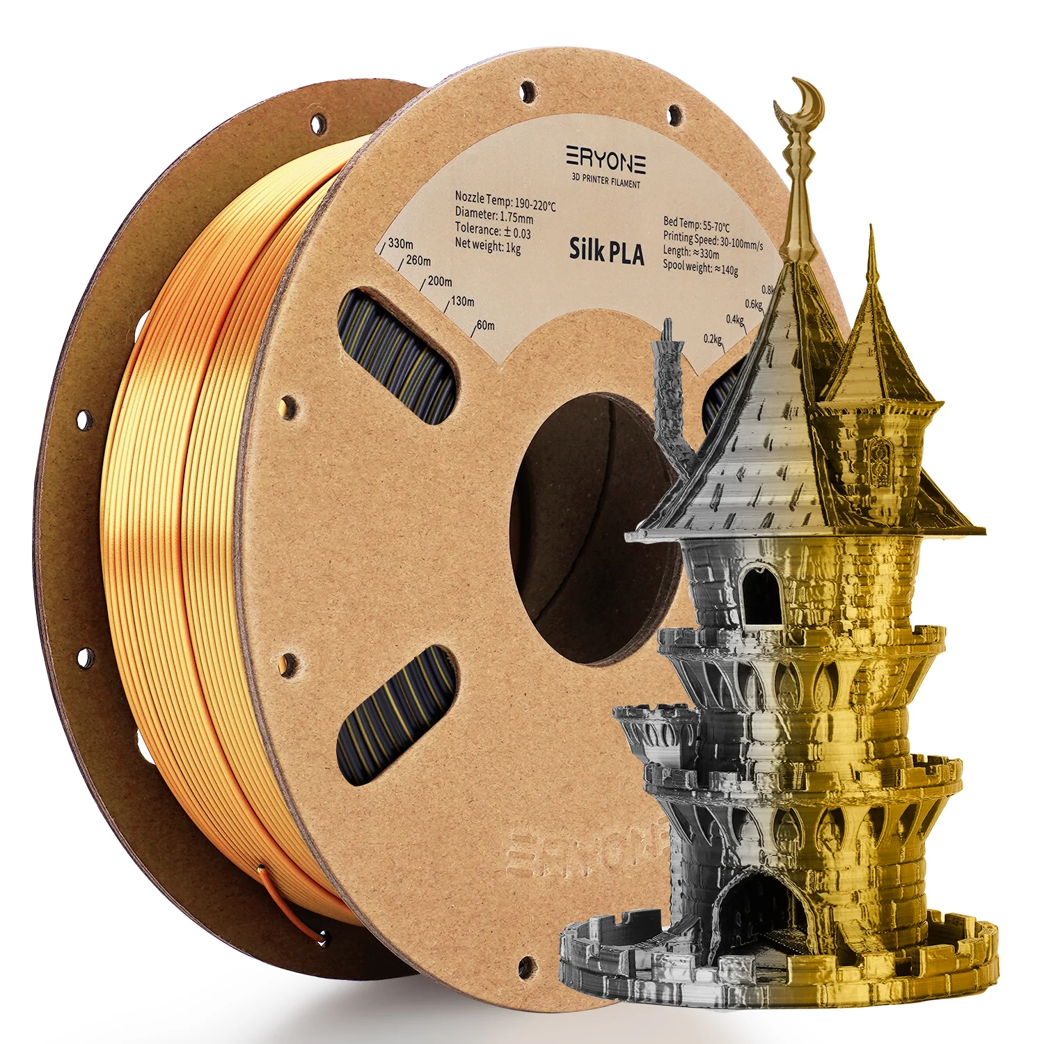 PLA Silk Dual-Color Filament - 1.75mm±0.03mm (1kg) - Image 11