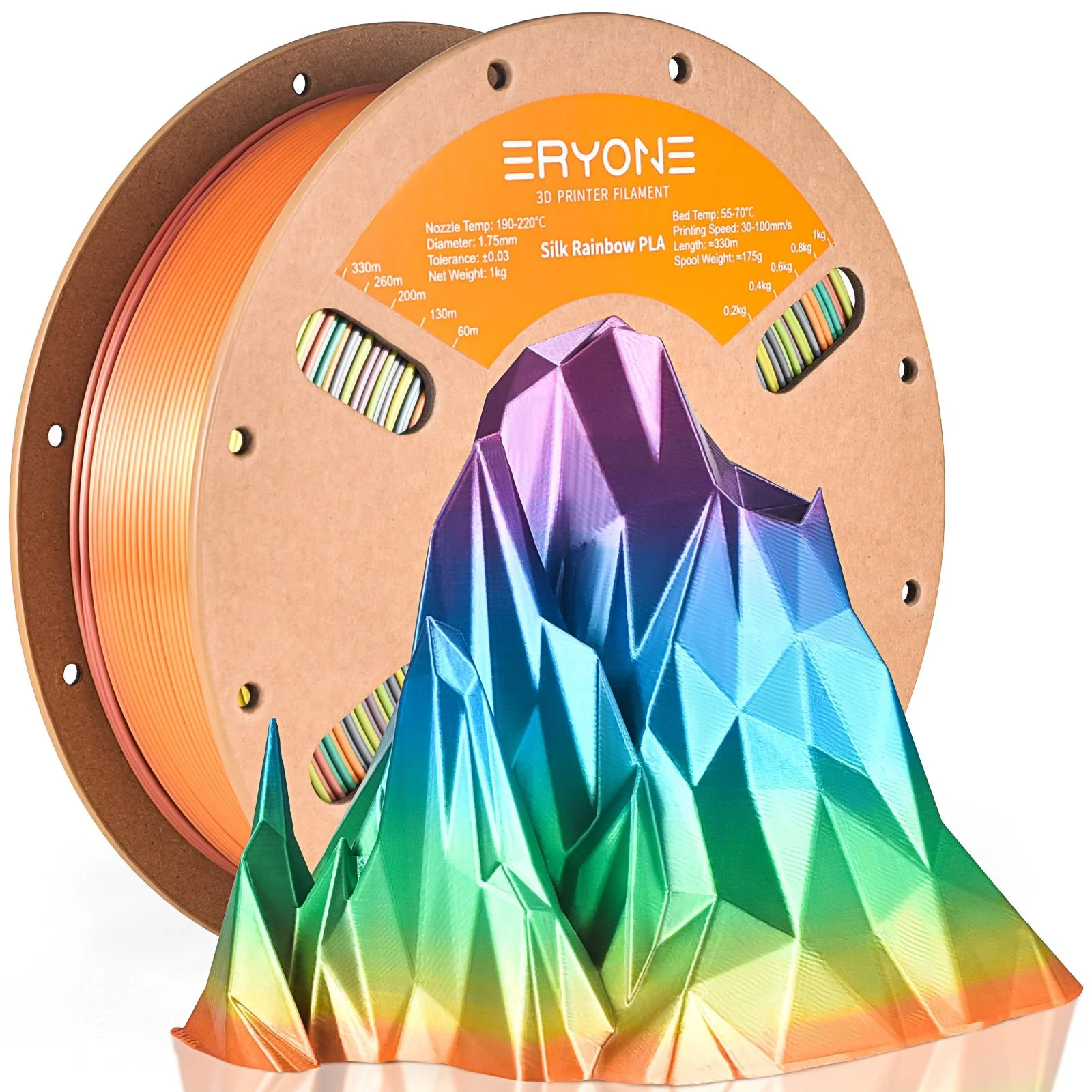 PLA Silk Rainbow Filament - 1.75mm±0.03mm (1kg) - Image 3